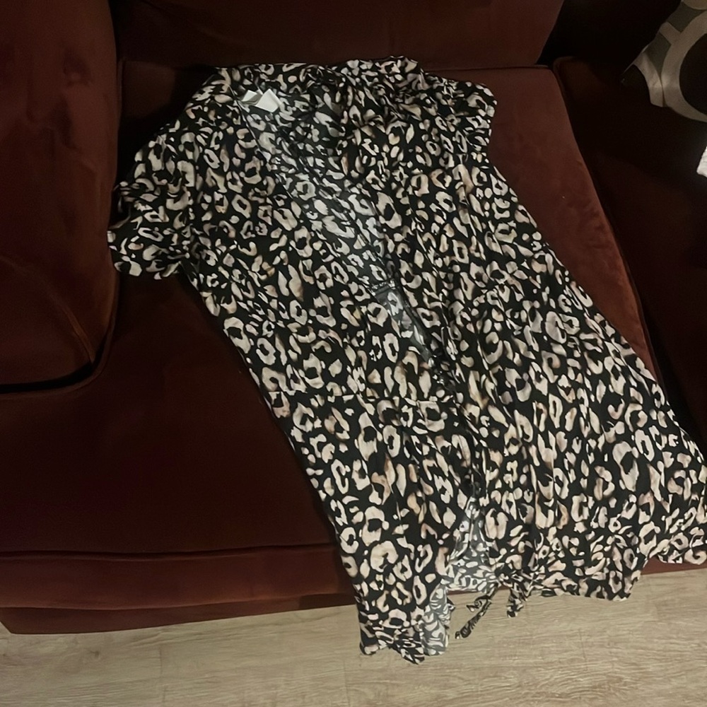 Print Short Sleeve Cardigan